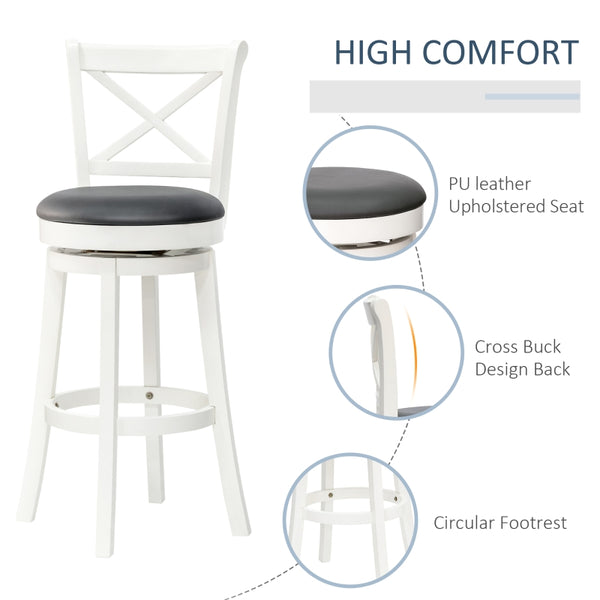 Traditional Style: Set of 2 Bar Stools with Swivel Seats