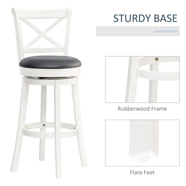 Traditional Style: Set of 2 Bar Stools with Swivel Seats