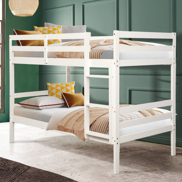 Premium Twin Size Bunk Bed with Safety Rail and Ladder
