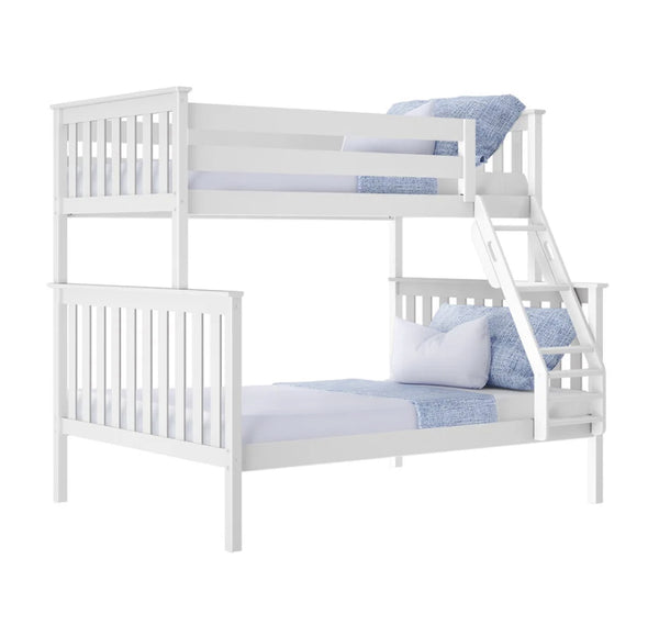 Wooden Bunk Bed Twin Over Full Size with Ladder