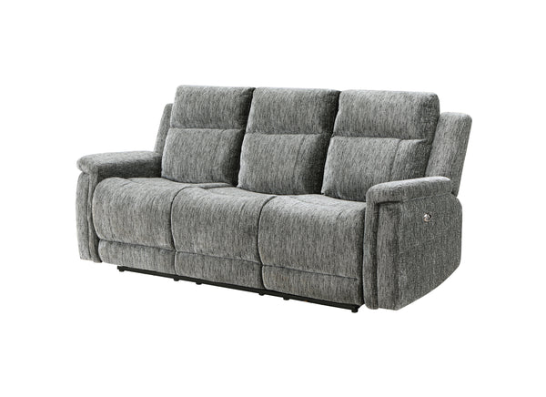 Global Furniture USA-U1797 3-Piece Dark Grey Power Reclining Sofa Set