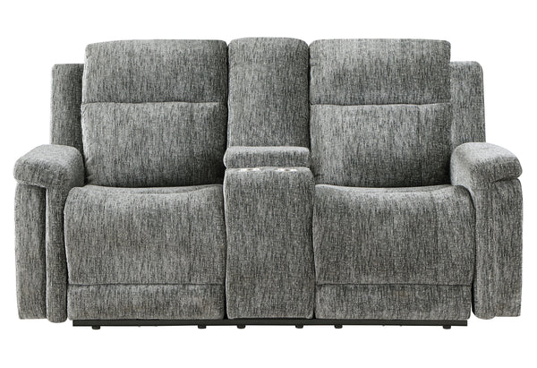 Global Furniture USA-U1797 3-Piece Dark Grey Power Reclining Sofa Set