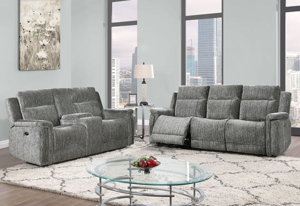 Global Furniture USA-U1797 3-Piece Dark Grey Power Reclining Sofa Set