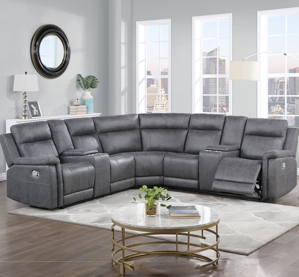 Greige Small Reclining Sectional