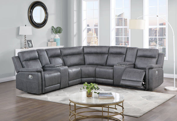 Greige Small Reclining Sectional