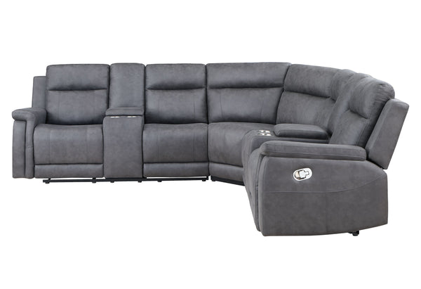 Greige Small Reclining Sectional