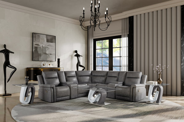 Greige Small Reclining Sectional