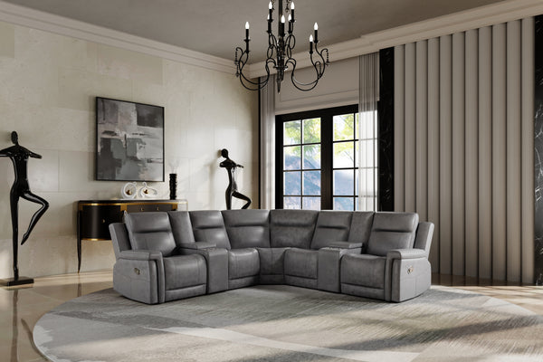 Greige Small Reclining Sectional