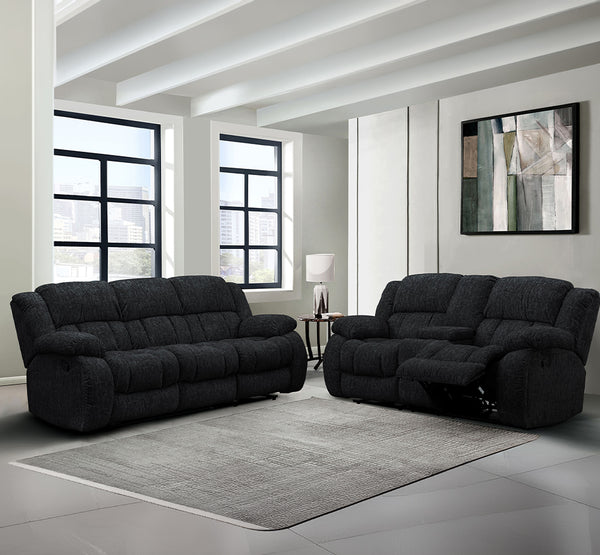 Global Furniture USA- Ebony Reclining Sofa Set of 2