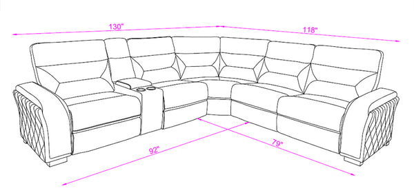 Global Furniture USA- U2682 Blanche Wht/Gry 33 Sectional