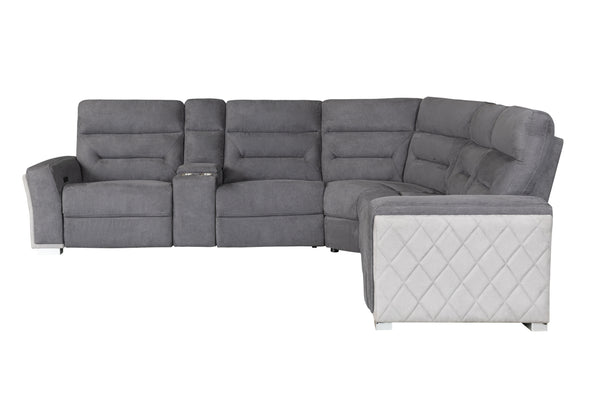 Global Furniture USA- U2682 Mist/Ash Sectional