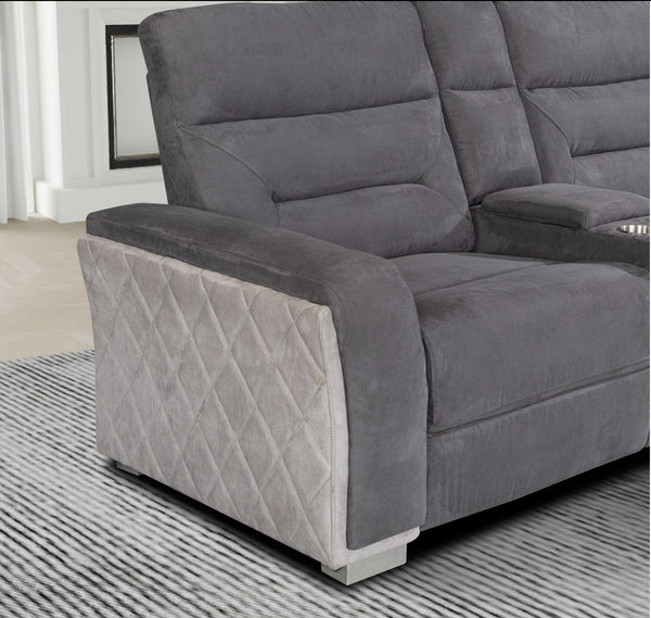 Global Furniture USA- U2682 Mist/Ash Sectional