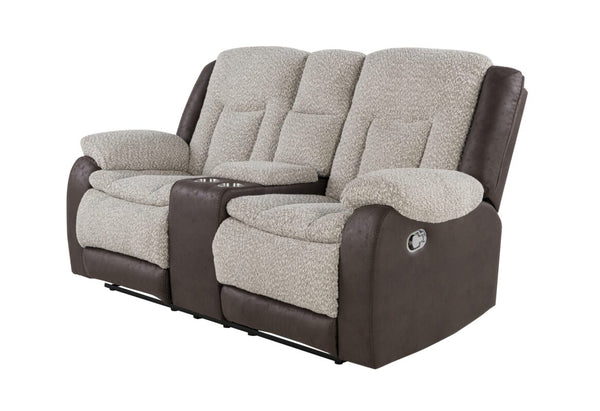 Global Furniture USA-U4377 3-Piece Grey/Brown Recliner Sofa Set