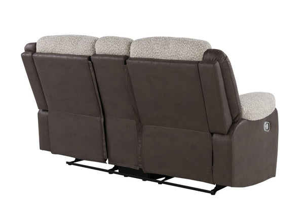 Global Furniture USA-U4377 3-Piece Grey/Brown Recliner Sofa Set