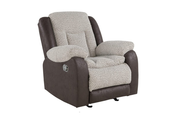 Global Furniture USA-U4377 3-Piece Grey/Brown Recliner Sofa Set