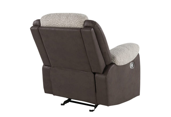 Global Furniture USA-U4377 3-Piece Grey/Brown Recliner Sofa Set