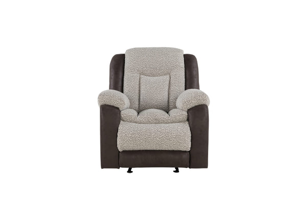 Global Furniture USA-U4377 3-Piece Grey/Brown Recliner Sofa Set