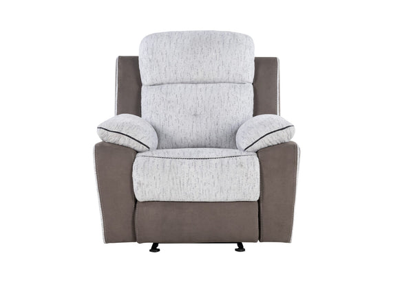 Global Furniture USA U5050 3-Piece Light Grey/Dark Grey 30 Recliner Sofa Set