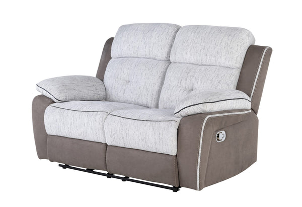 Global Furniture USA U5050 3-Piece Light Grey/Dark Grey 30 Recliner Sofa Set