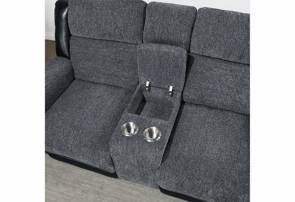 Global Furniture USA 2-Piece Grey/Black Recliner Sofa Set