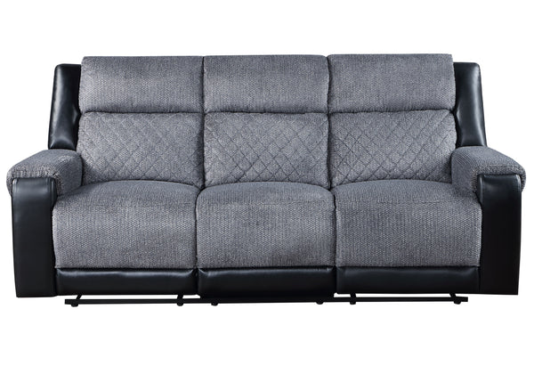 Global Furniture USA 2-Piece Grey/Black Recliner Sofa Set