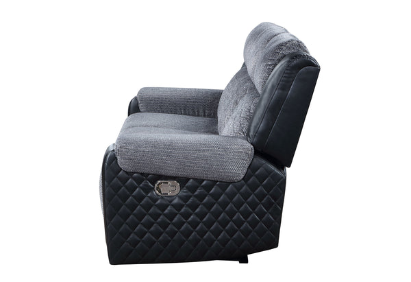 Global Furniture USA 2-Piece Grey/Black Recliner Sofa Set