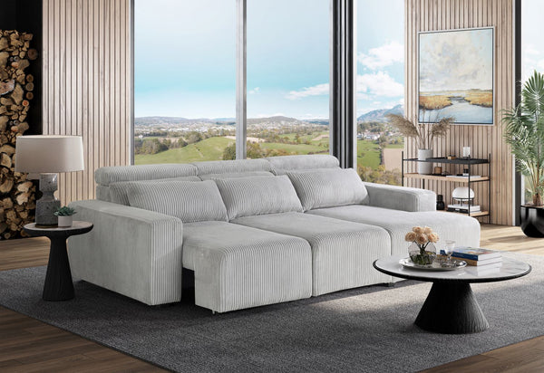 Global Furniture USA- U5945 Grey Power Reclining Sectional