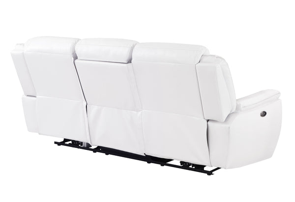 Global Furniture USA U5987 3-Piece Blanche White Recliner Sofa Set