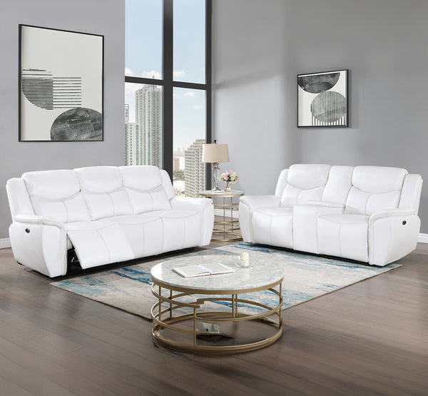 Global Furniture USA U5987 Blanche 2-Piece White Recliner Sofa Set