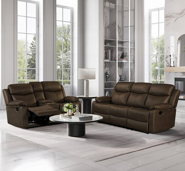 Global Furniture USA U6026 Dark Brown 2-Piece Recliner Sofa Set