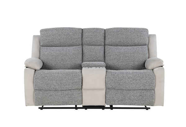 Global Furniture USA U6027 2-Piece Grey/Light Grey Recliner Sofa Set