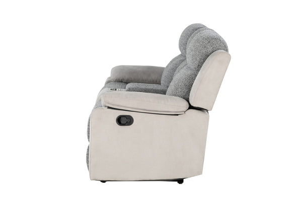 Global Furniture USA U6027 2-Piece Grey/Light Grey Recliner Sofa Set