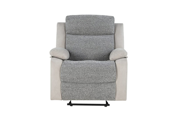 Global Furniture USA U6027 3-Piece Grey/Light Grey Recliner Sofa Set