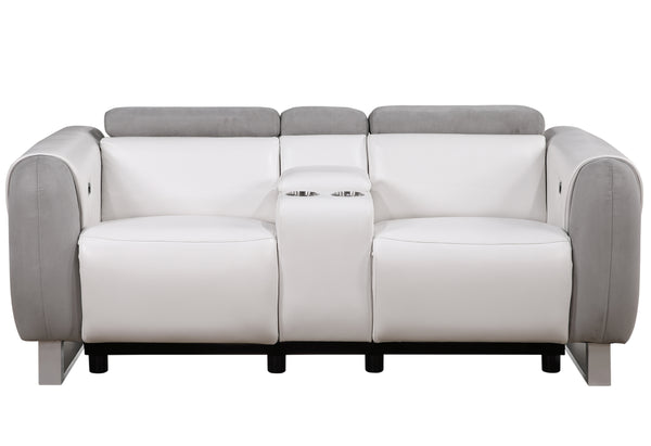 Global Furniture USA U8520 Blanche Wht/Gry 2-Piece Recliner Sofa Set