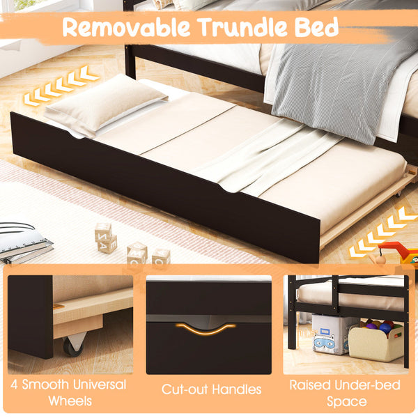 Space-Saving Triple Bunk Bed with Trundle and Storage Stairs