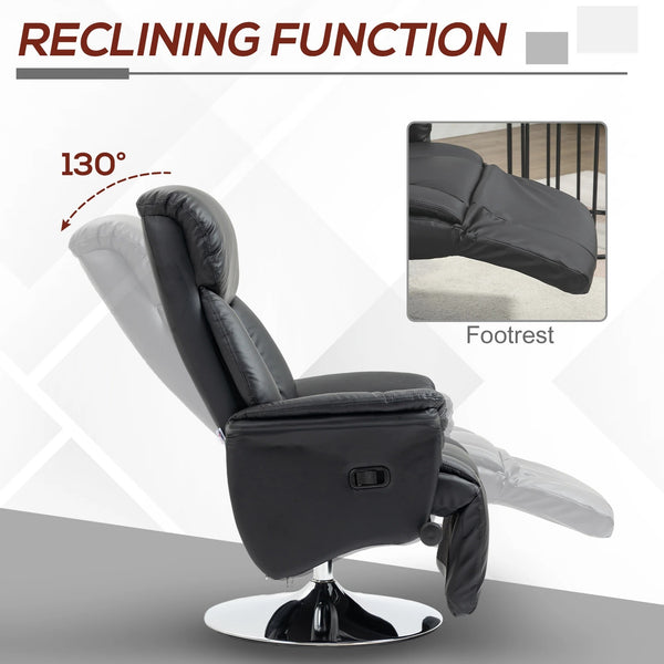 Neo Adjustable Swivel Recliner Chair with Footrest