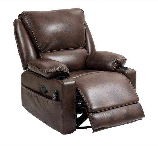 Tova Oversized Swivel Recliner Massage Chair with Footrest