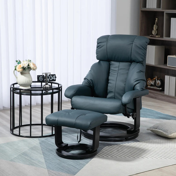 Wayne Recliner Chair with 10 Point Vibration  Massage and Footstool