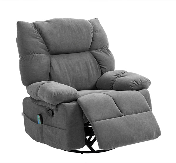 Tova Oversized Swivel Recliner Massage Chair with Footrest