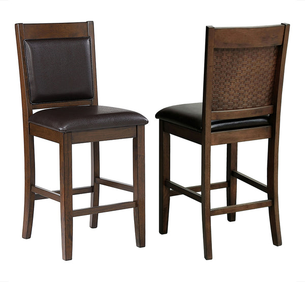 Coaster Upholstered Counter Chair Walnut Set of 2