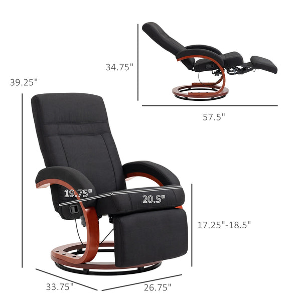 Rio Adjustable Swivel Recliner Chair with Footrest