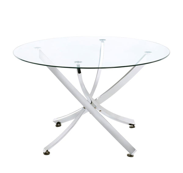 Beckham Round 46-inch Glass Top Dining Table Chrome