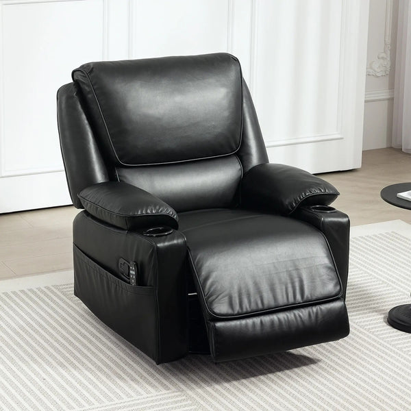 Tova Oversized Swivel Recliner Massage Chair with Footrest