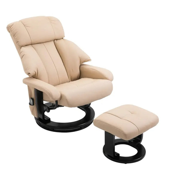 Wayne Recliner Chair with 10 Point Vibration  Massage and Footstool