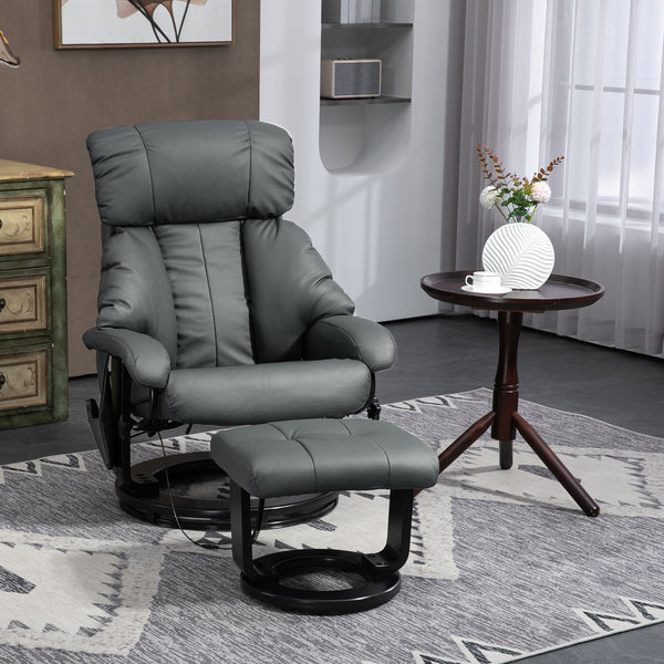 Wayne Recliner Chair with 10 Point Vibration  Massage and Footstool