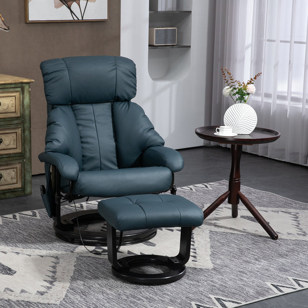 Wayne Recliner Chair with 10 Point Vibration  Massage and Footstool