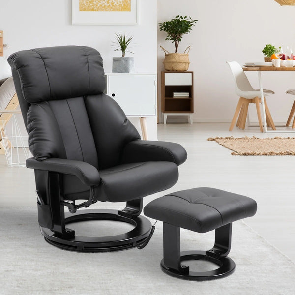 Wayne Recliner Chair with 10 Point Vibration  Massage and Footstool