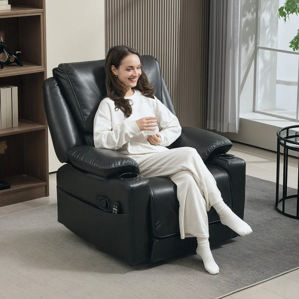 Tova Oversized Swivel Recliner Massage Chair with Footrest