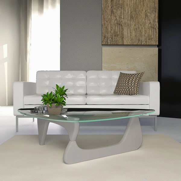 LeisureMod Glass Coffee Table