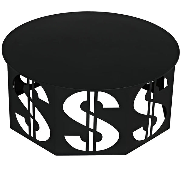 Noir -Dollar Coffee Table, Black Steel